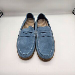 Cole Haan Mens Blue Suede Penny Loafers Size 11.5M Casual Slip-On Shoes C30949